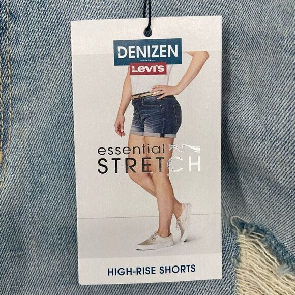 Levi’s Denizen Essential Stretch High Rise Distressed Shorts Size 8 NWT - Picture 8 of 8